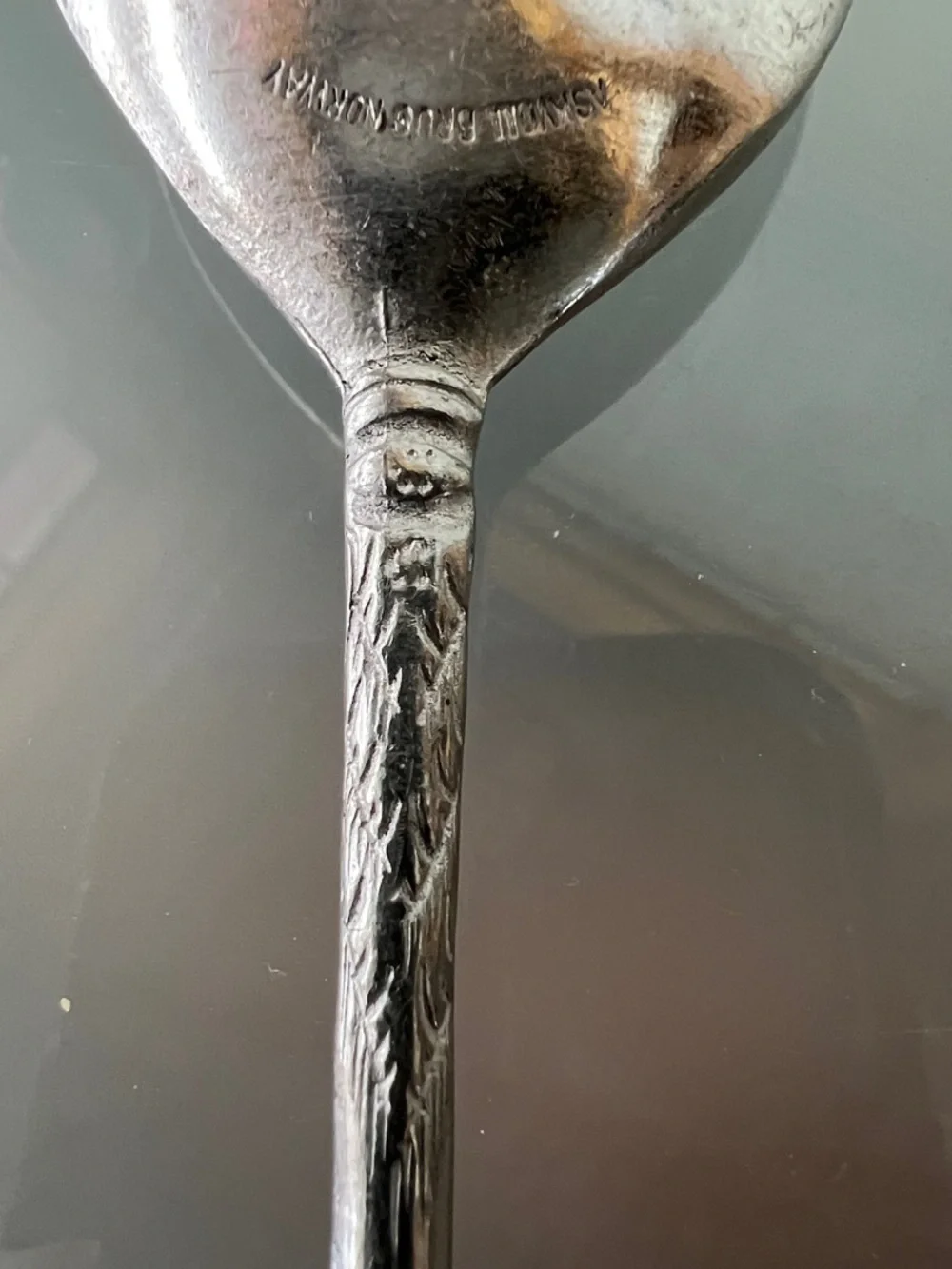 🥄Askvoll Brug Norway Vintage Ornate Silver Spoon 6.25” Pewter Decorative